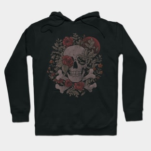 Rest in Leaves - Dark Skull Flowers Nature Goth Gift Hoodie